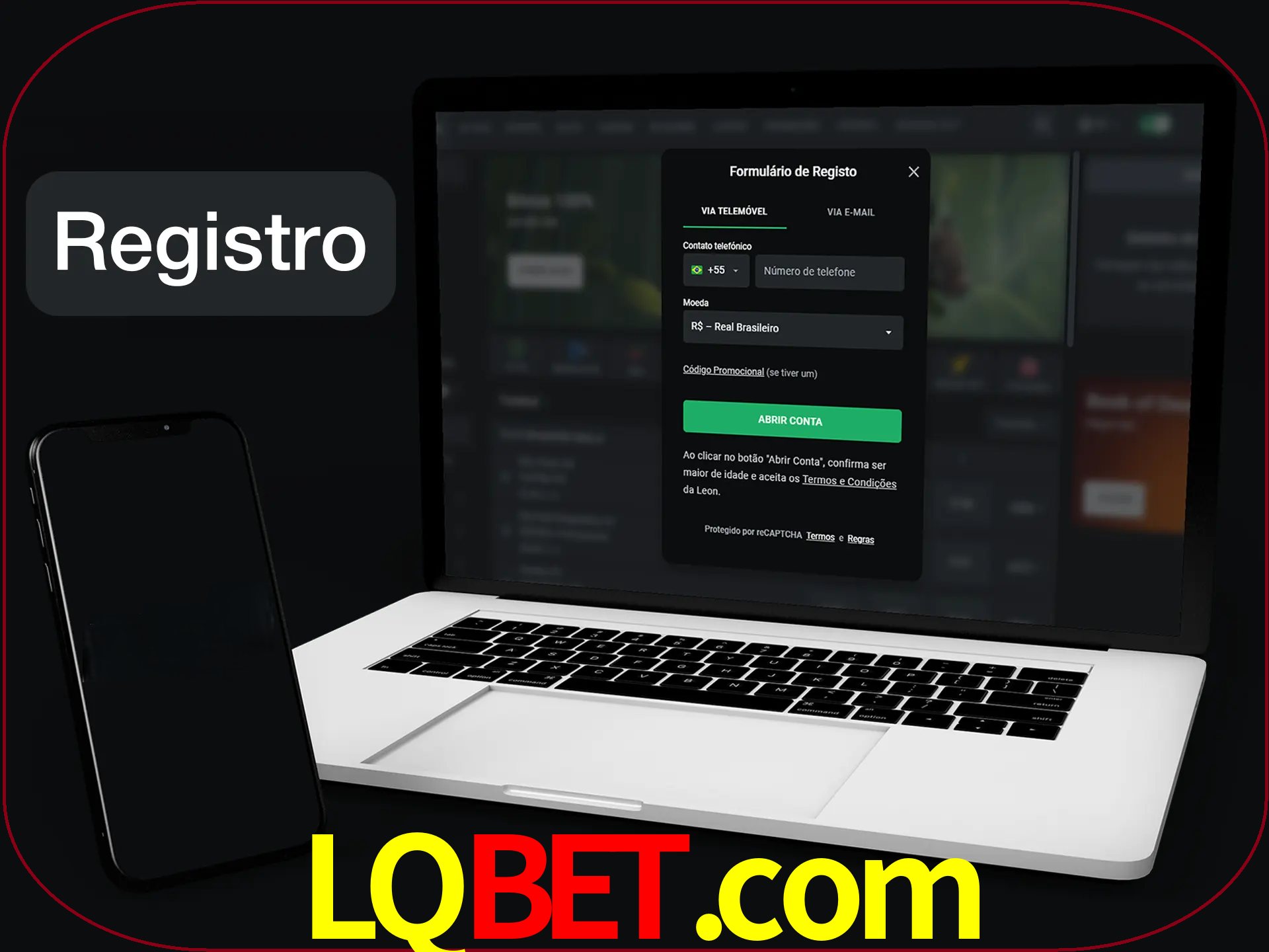 O registro na LeonBet é simples.